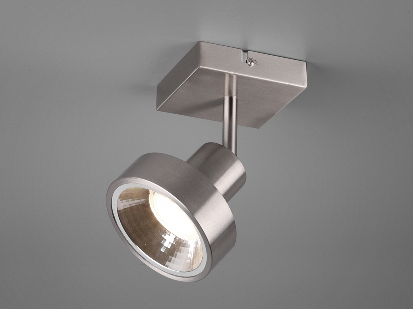 Retro Wand- & Deckenstrahler LEON 1 flammig Silber Spot schwenkbar Bild 1