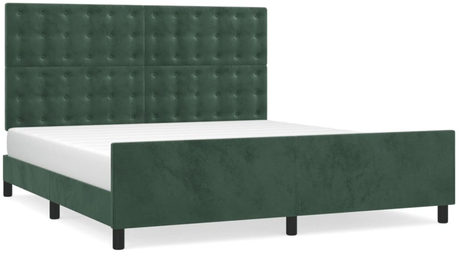 vidaXL Bettgestell mit Kopfteil Dunkelgrün 180x200 cm Samt 3126016 Bild 1