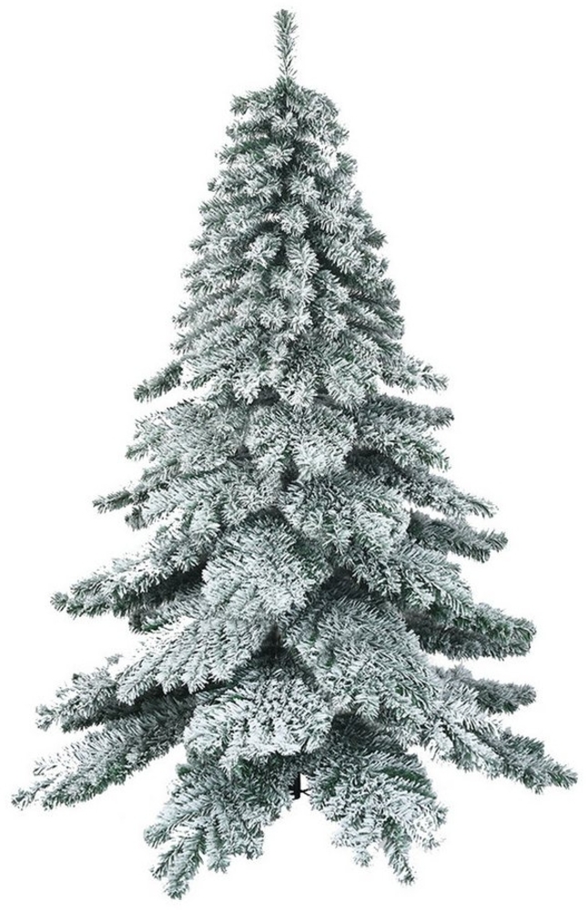 COSTWAY Künstlicher Weihnachtsbaum, 657 PVC Spitzen mit Schnee, Metallständer Bild 1