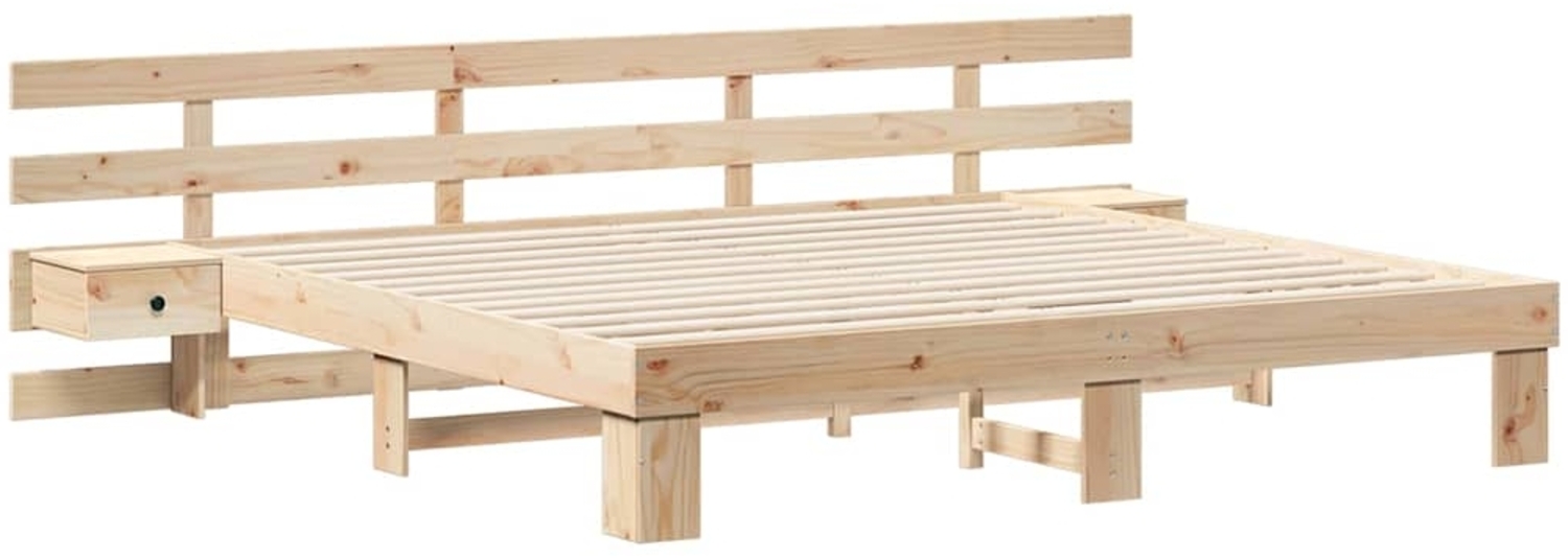 vidaXL Bettrahmen mit Kopfteil Braun 180 x 200 cm Massives Kiefernholz 3385679 Bild 1