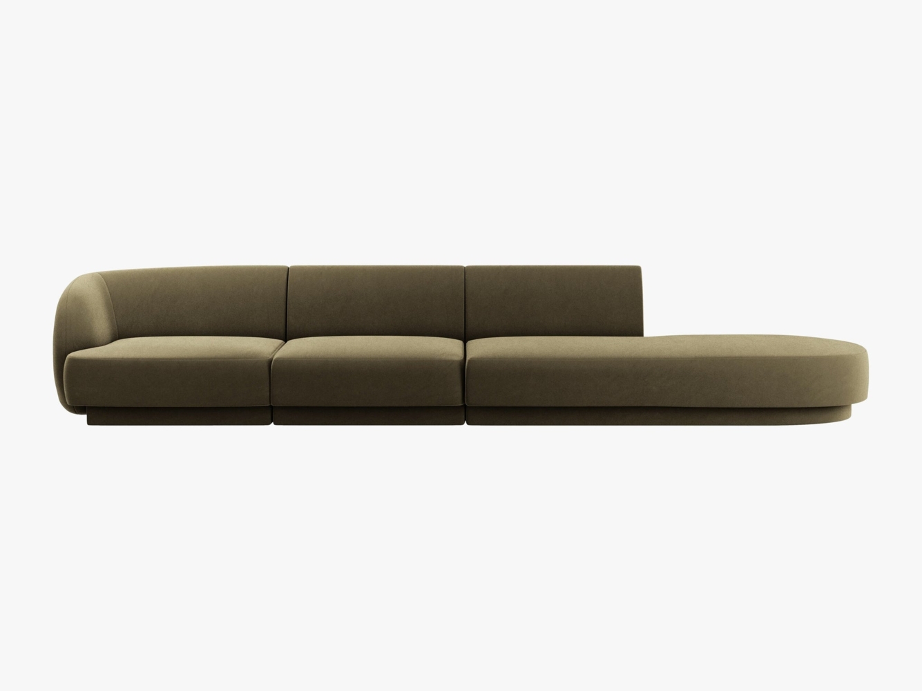 Micadoni Sofa Miley 4-Sitzer Rechts Samt Bluvel Grün Bild 1