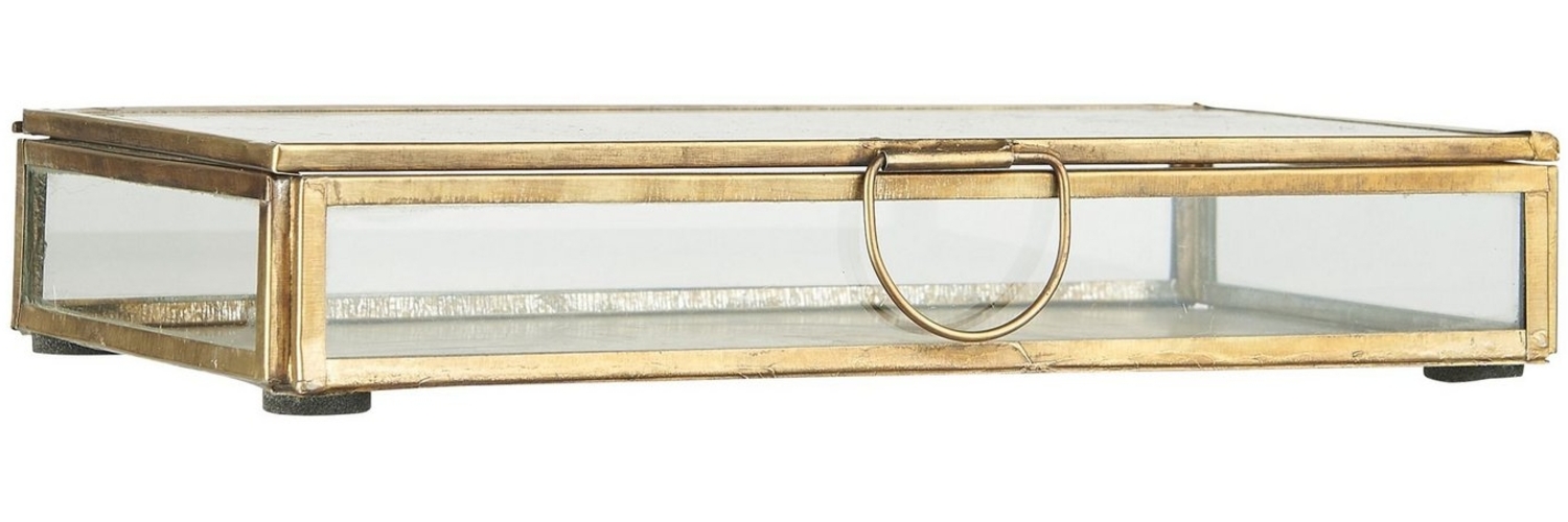 Glasbox Serviettenhalter Schmuckkasten Glas Dose Messing Gold Ib Laursen 0883-17 Bild 1