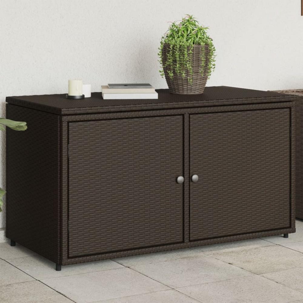 vidaXL Gartenschrank Braun 110x55x60,5 cm Poly Rattan 365568 Bild 1