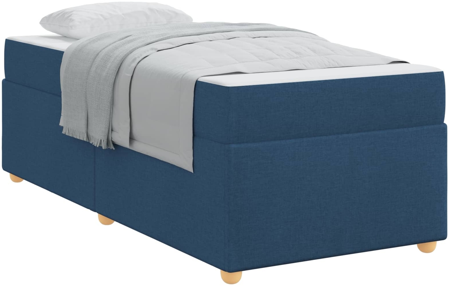 vidaXL Bettrahmen mit Matratze Blau 80 x 200 cm Stoff 3399320 Bild 1