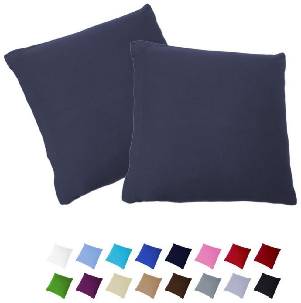 Buymax Kissenbezüge Kissenbezug 100% Baumwolle Premium Jersey, (2 Stück), Kissenhüllen, Reißverschluss, atmungsaktiv, unifarben, einfarbig Bild 1