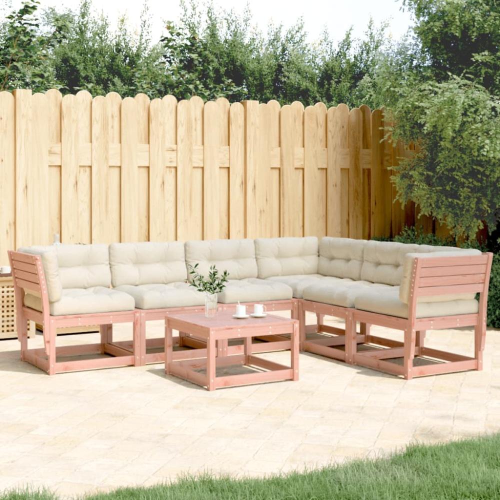 vidaXL 6-tlg. Garten-Sofagarnitur mit Kissen Massivholz Douglasie 3217023 Bild 1