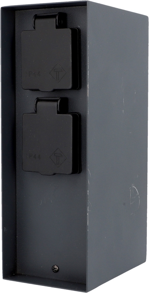 Unitec Gartensäule mit 2 Schutzkontakt-Steckdosen inkl. Zeitschaltuhr schwarz Bild 1