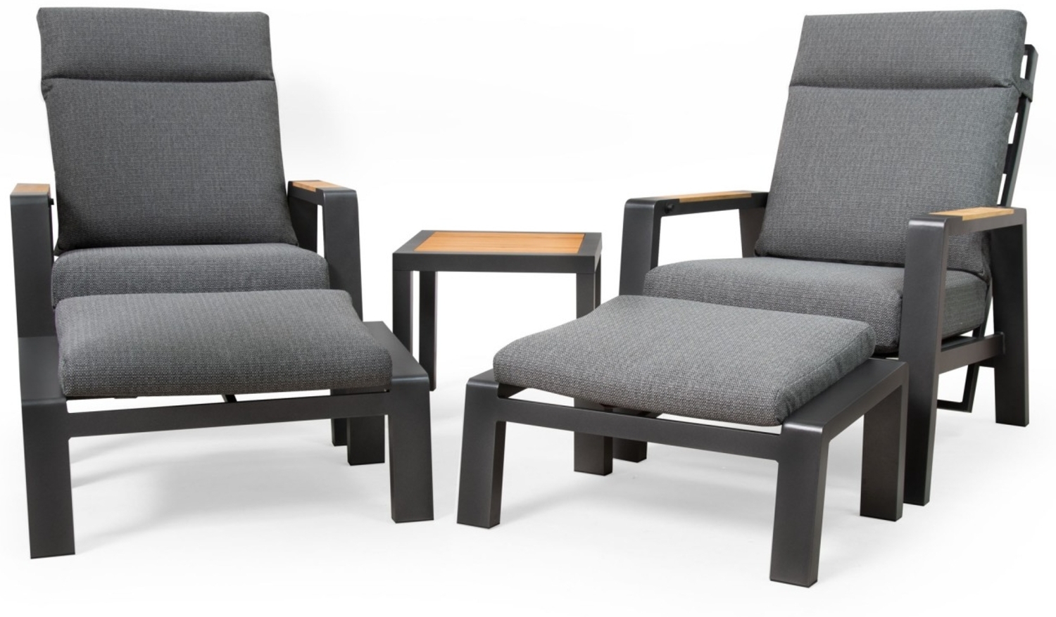 osoltus Palma XXL Set Big Lounge 5tlg. Alu anthrazit / Teak Bild 1