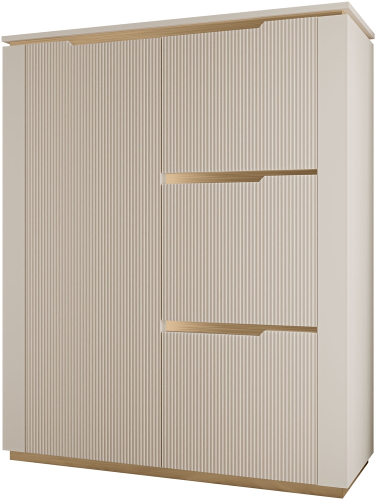 Kommode Hilafin 4D (Farbe: Sandbeige / Sandbeige + Gold) Bild 1