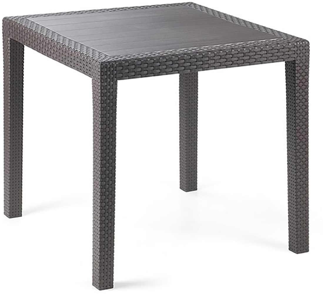 Gartentisch Anthrazit 79x79x72cm Rattan-Optik Bild 1