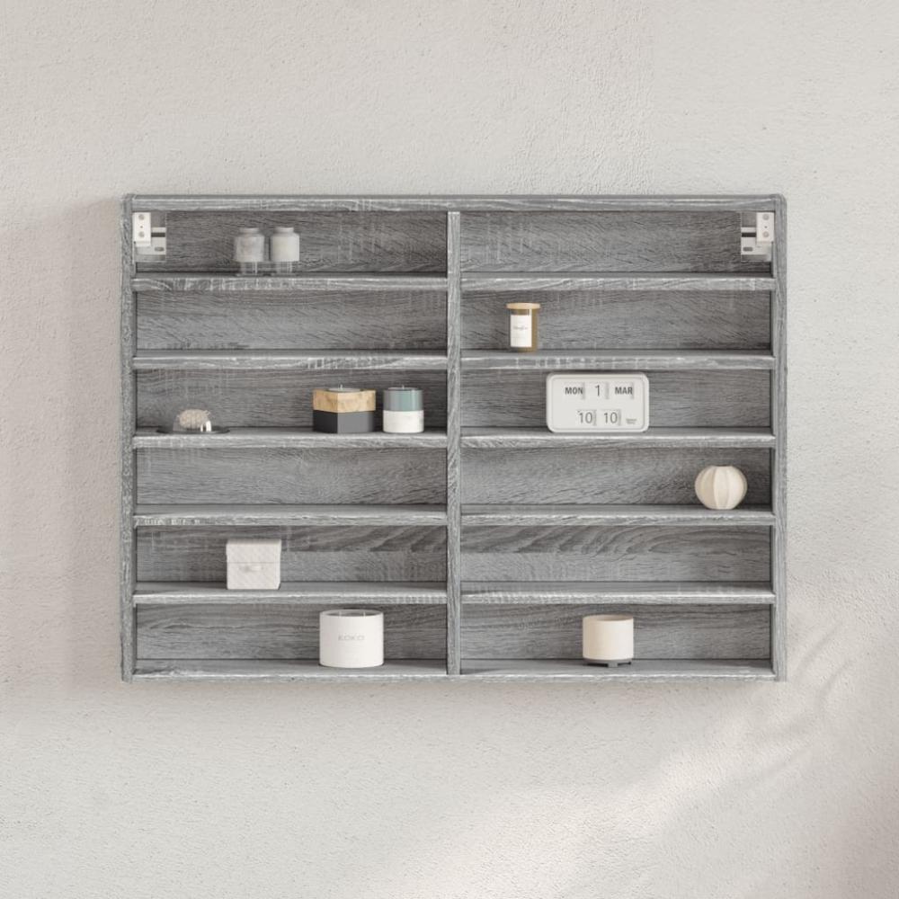 vidaXL Vitrinenschrank Grau Sonoma 80x8,5x58 cm Holzwerkstoff 847959 Bild 1