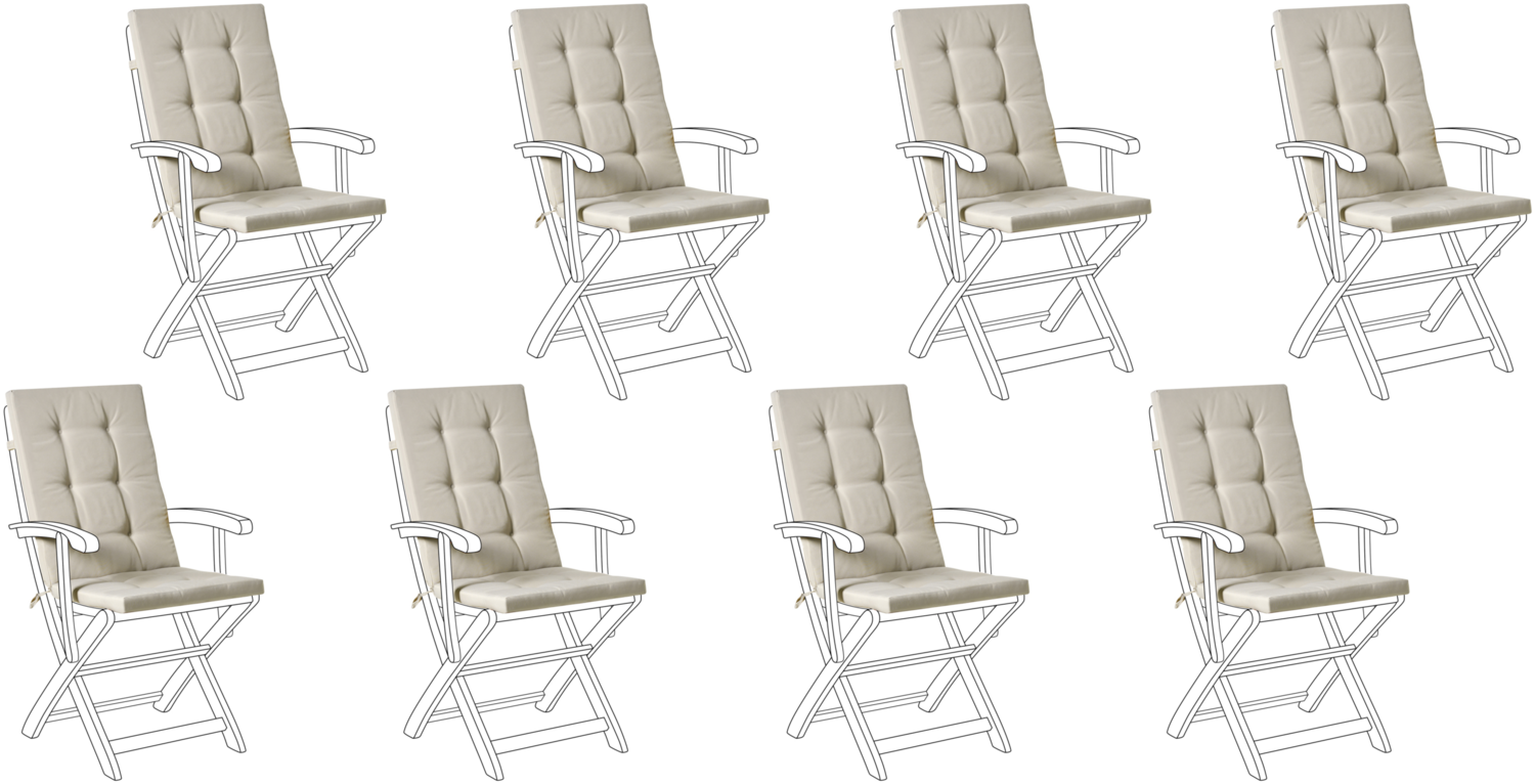 Sitzauflagen 8er Set MAUI PREMIUM Taupe Bild 1
