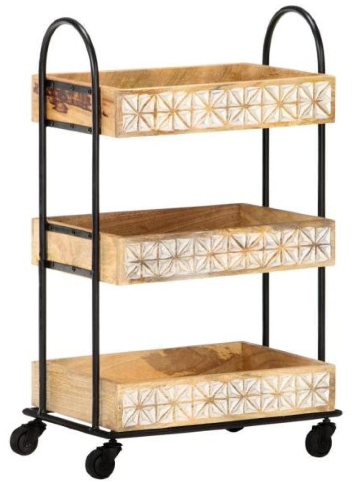 vidaXL Küchenwagen 3-stufig 46x30x76 cm Mango Massivholz 289093 Bild 1