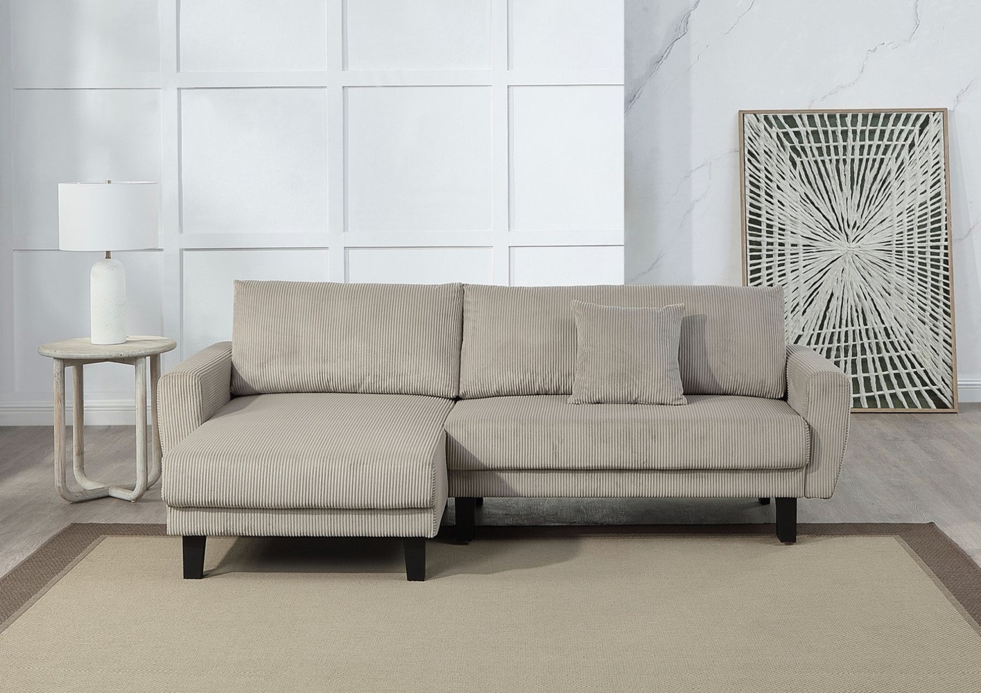 ATLANTIC home collection Ecksofa Leonid L-Form, mit Schlaffunktion und Bettkasten Bild 1