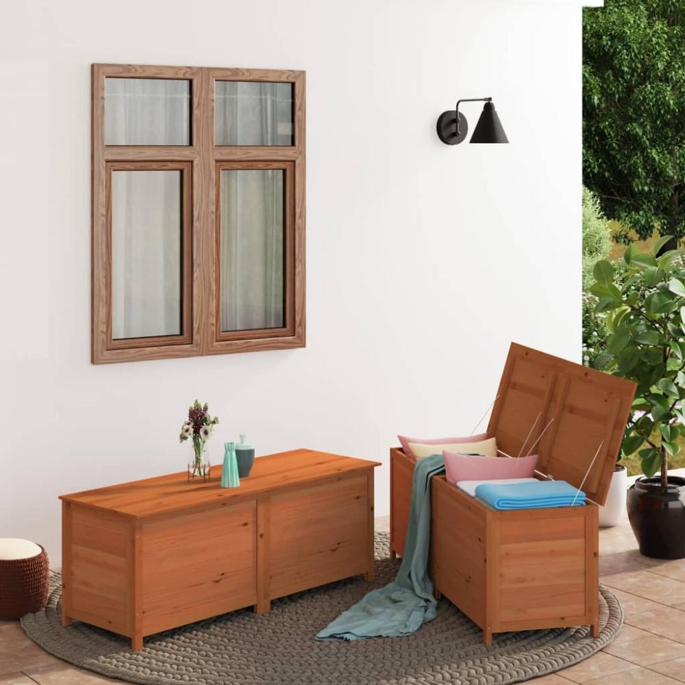 vidaXL Outdoor-Kissenbox Braun 150x50x56 cm Massivholz Tanne 152173 Bild 1