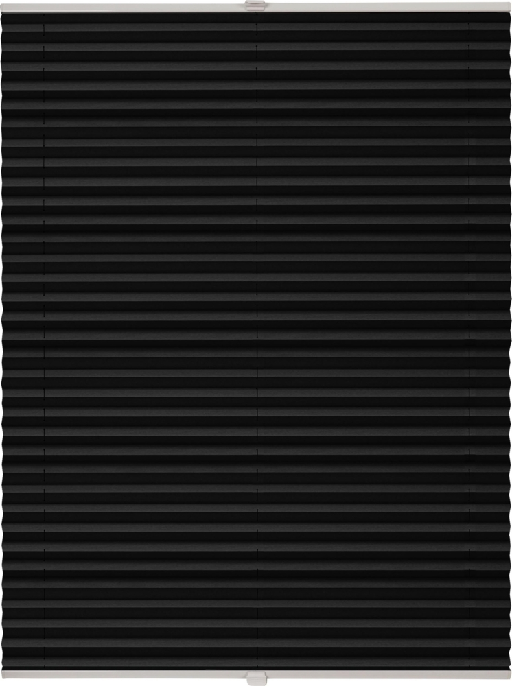 ondeco Plissee ohne Bohren mit Klemmträger, Sonnenschutz für Fenster innen, blickdicht, Faltrollo, Schwarz, 55x130 cm Bild 1