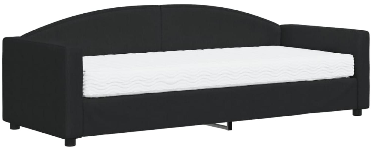 vidaXL Tagesbett mit Matratze Schwarz 80x200 cm Stoff 3197167 Bild 1