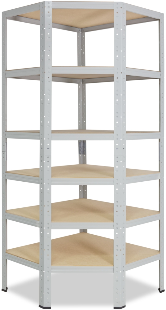 shelfplaza OFFICE 180x70x40 cm Eckregal in lichtgrau mit 6 Böden und 145 kg Traglast pro Boden Bild 1