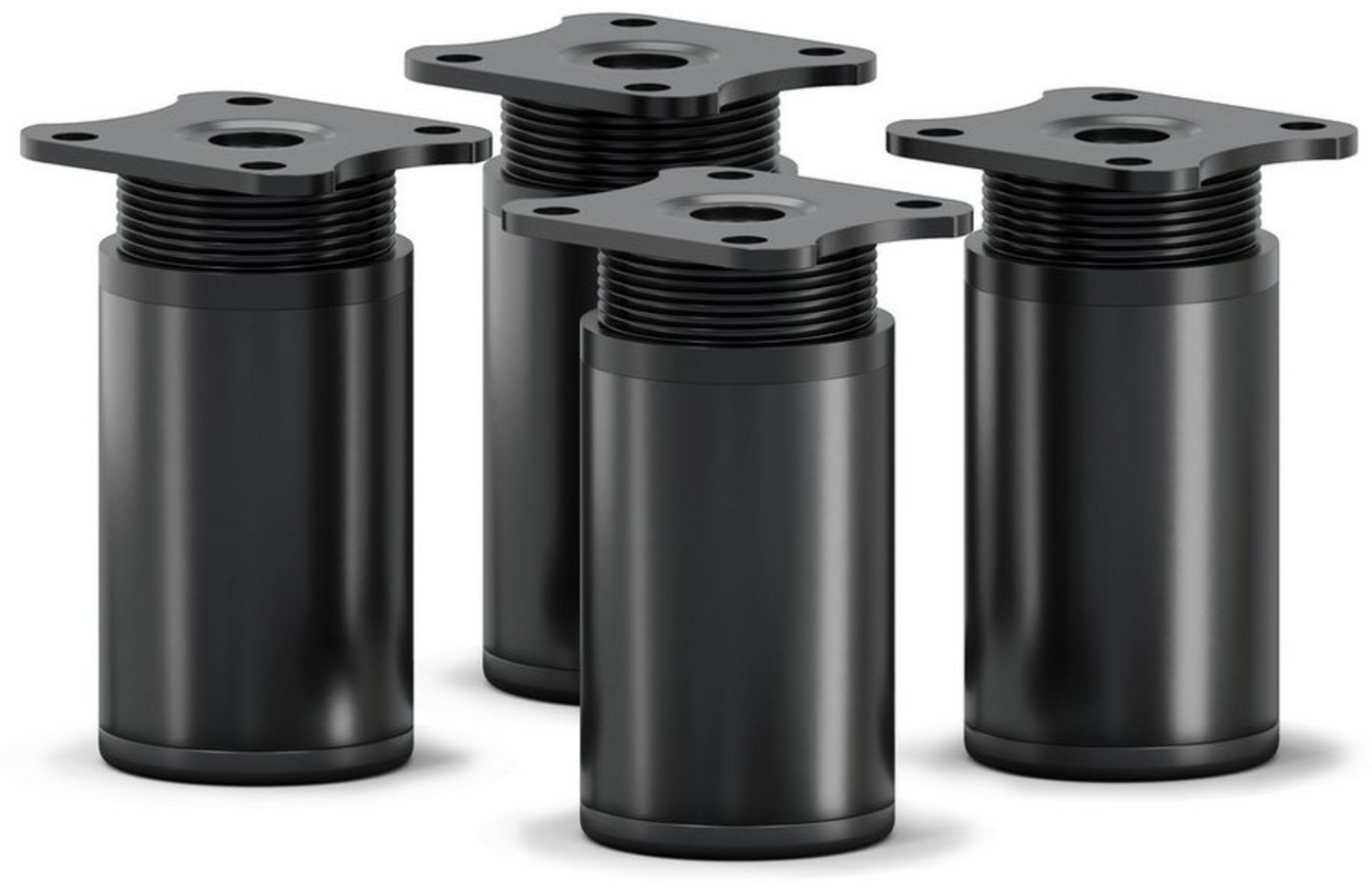 sossai® Möbelfuß Runde Schrankfüße, 4er & 8er Set, höhenverstellbar, (4-St), Farbe: Schwarzmatt Bild 1