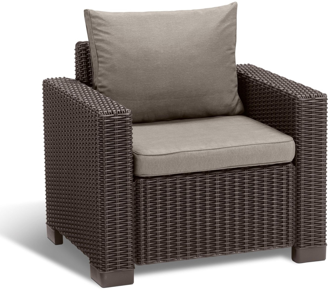 Allibert 'California' Sessel, wetterfest, Polypropylen, braun, 72 x 83 x 68 cm Bild 1