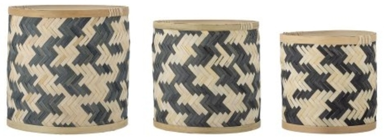 Bloomingville Aufbewahrungskörbe Estell Natur/Schwarz (3-teilig) 82057274 Bild 1