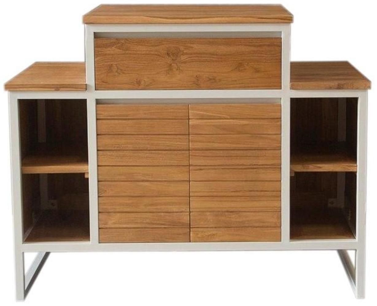 Waschbeckenunterschrank Marcia Teak Massivholz - Breite vom Unterschrank: 105 cm Bild 1