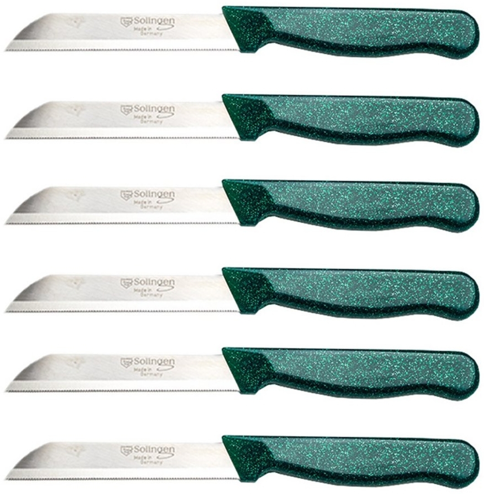 Visaggio Obstmesser Solingen Allzweckmesser Schälmesser Gemüsemesser Küchenmesser, Wellenschliff Solingen Messer, Flitter Optik, Edelstahl (rostfrei) Bild 1