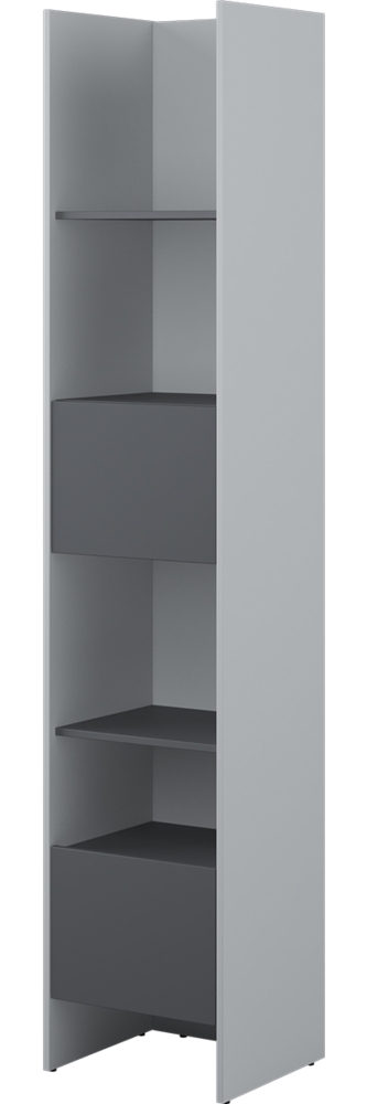 MEBLINI Schrank für Schrankbett Bed Concept - Hochschrank mit Regalen, Fächern und Schublade - BC-23 - Grau/Graphit Bild 1