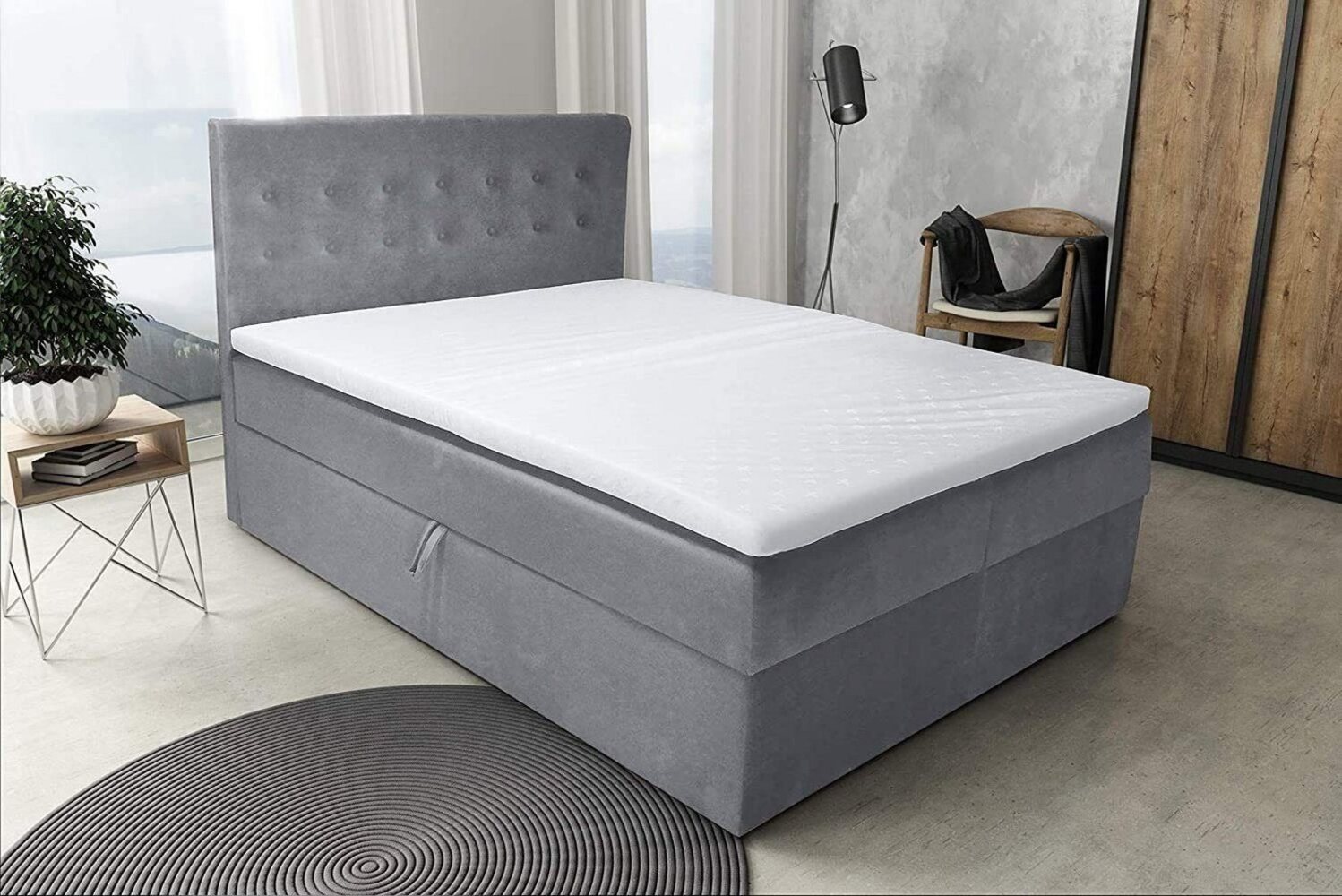 Best for Home Boxspringbett S Deluxe mit Bettkasten Bonellfederkern inkl. 4 cm Topper (140x200 160x200 180x200 200x200 cm), Handwerksqualität, TOP Preis-Leistungs-Verhältnis Bild 1