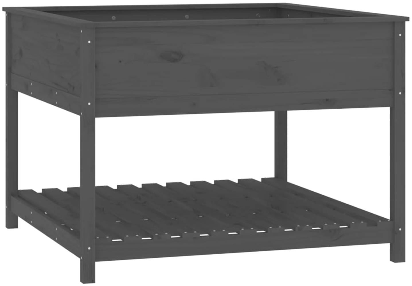 vidaXL Pflanzkübel mit Ablage Grau 111,5x111,5x81 cm Massivholz Kiefer 823803 Bild 1