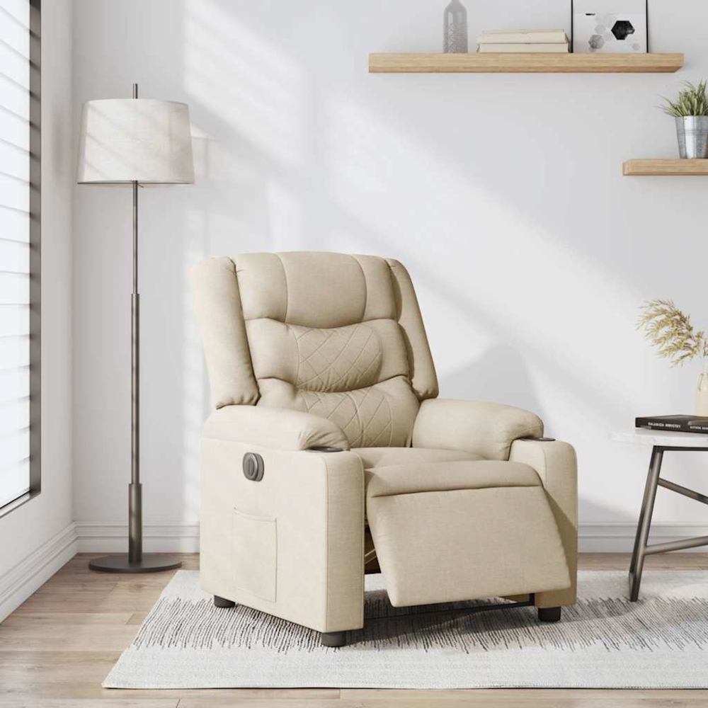 vidaXL Relaxsessel Elektrisch Creme Stoff 3310252 Bild 1
