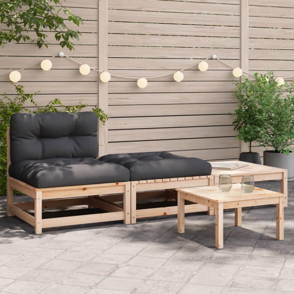 vidaXL Gartensofa ohne Armlehnen mit Kissen und Hockern 838141 Bild 1