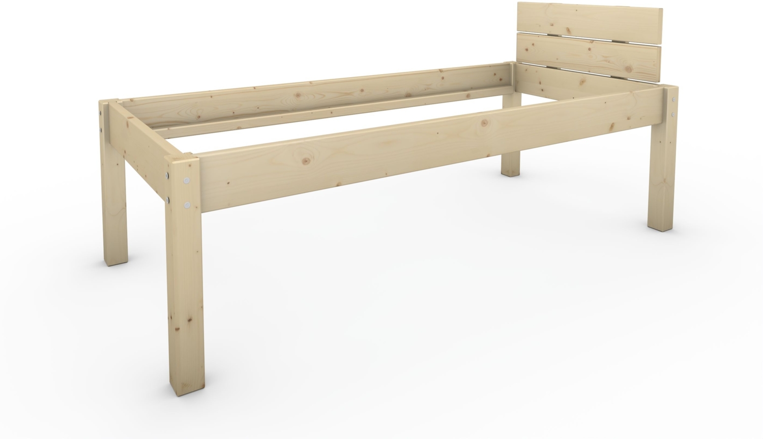 Pfostenbett Massivholzbett (Fichte) "Daybett" 80 x 190 cm 58 cm Holzbett 300kg Bild 1