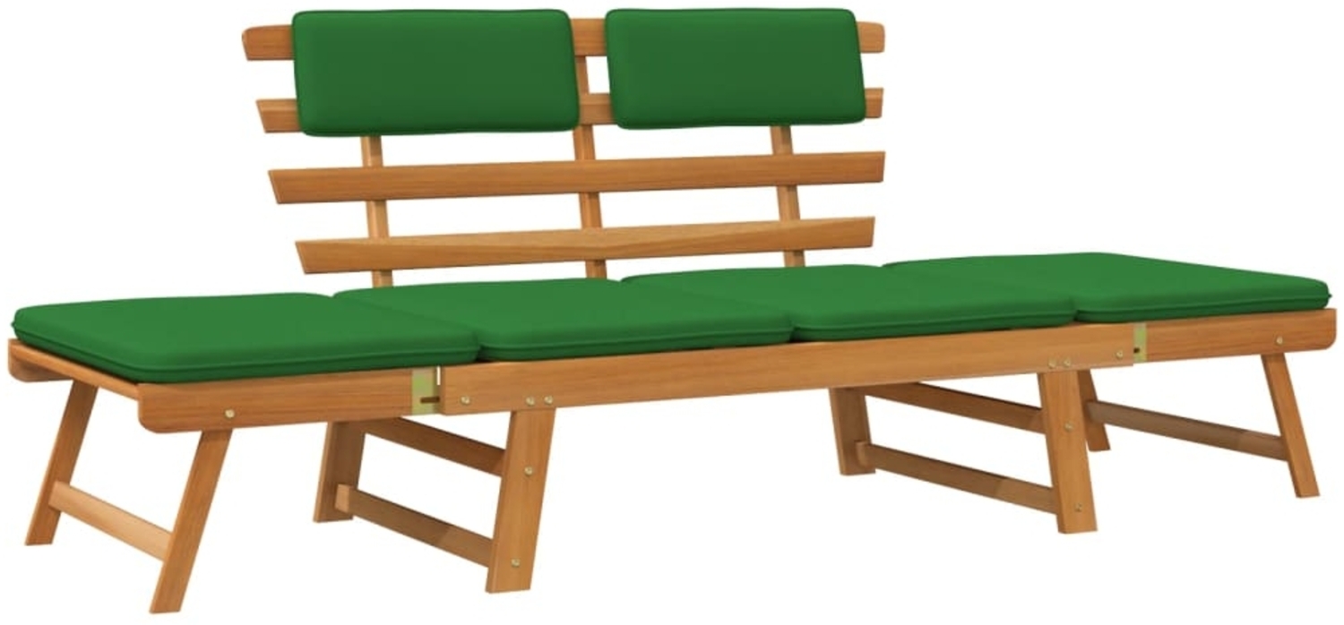 vidaXL Gartenbank mit Auflagen 2-in-1 190 cm Massivholz Akazie 312121 Bild 1