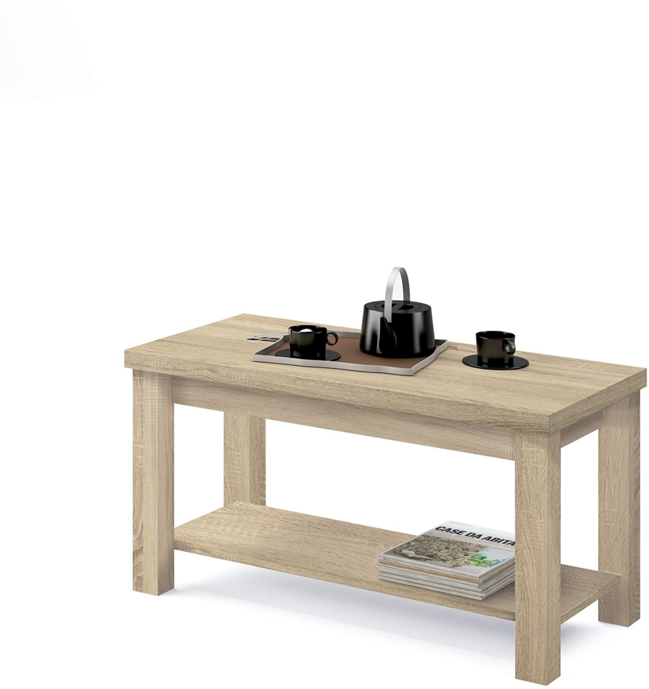 MUEBLES PITARCH Artik Nougat Tisch, Spanplatte und Melamin, hohe Dichte, 48 x 90 x 45 cm, Braun Bild 1