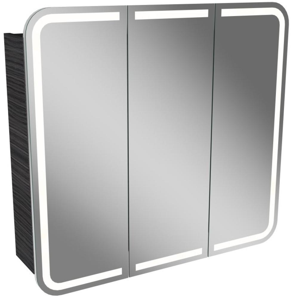 Lanzet M9 Spiegelschrank 80 cm mit umlaufender LED-Beleuchtung, Schwarz Bild 1