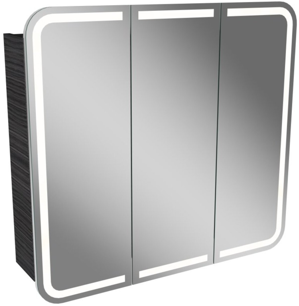 Lanzet M9 Spiegelschrank 80 cm mit umlaufender LED-Beleuchtung, Schwarz Bild 1