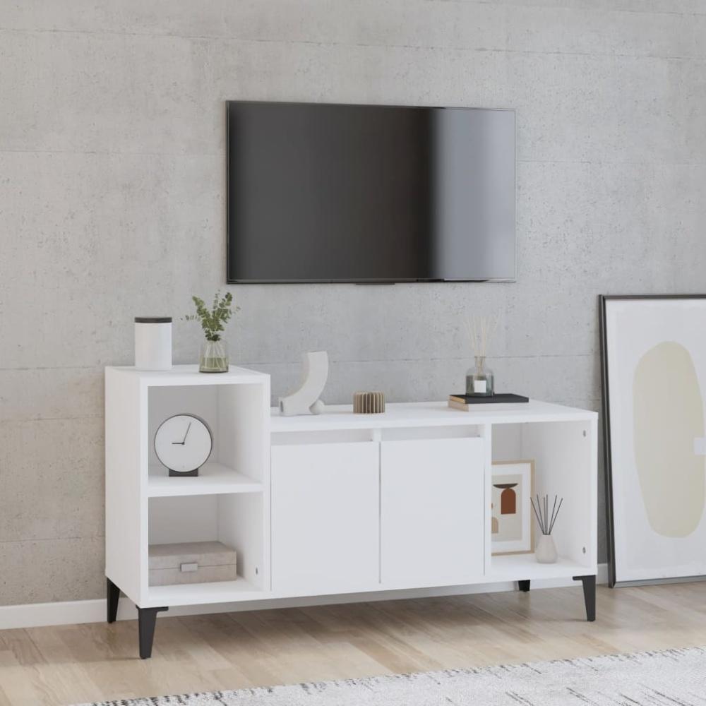 vidaXL TV-Schrank Weiß 100 x 35 x 55 cm Holzwerkstoff [821180] Bild 1