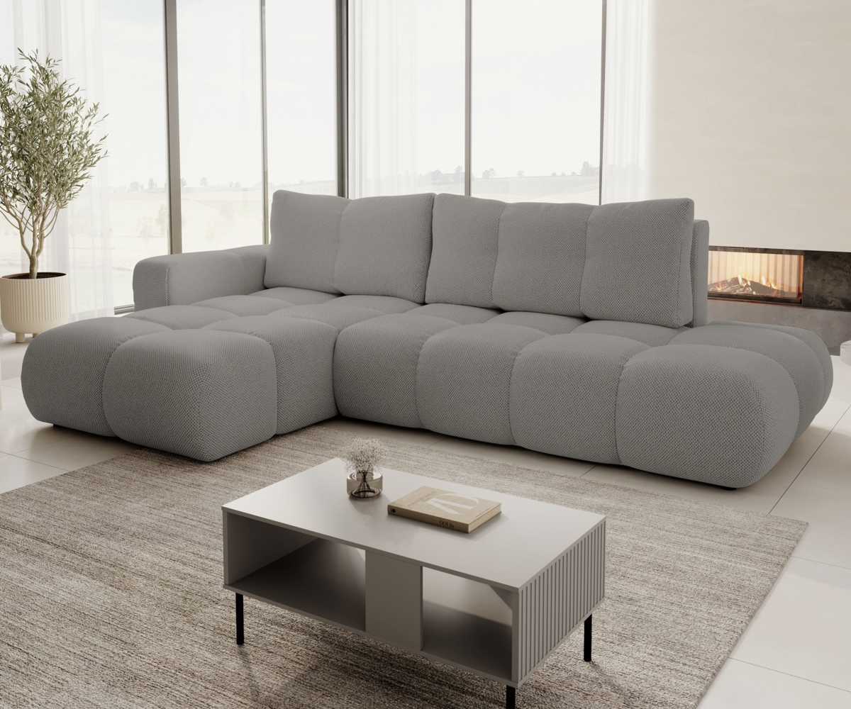 AX LIVING Ecksofa mit Schlaffunktion Hosio 288 cm in modernem Grau Links Bild 1