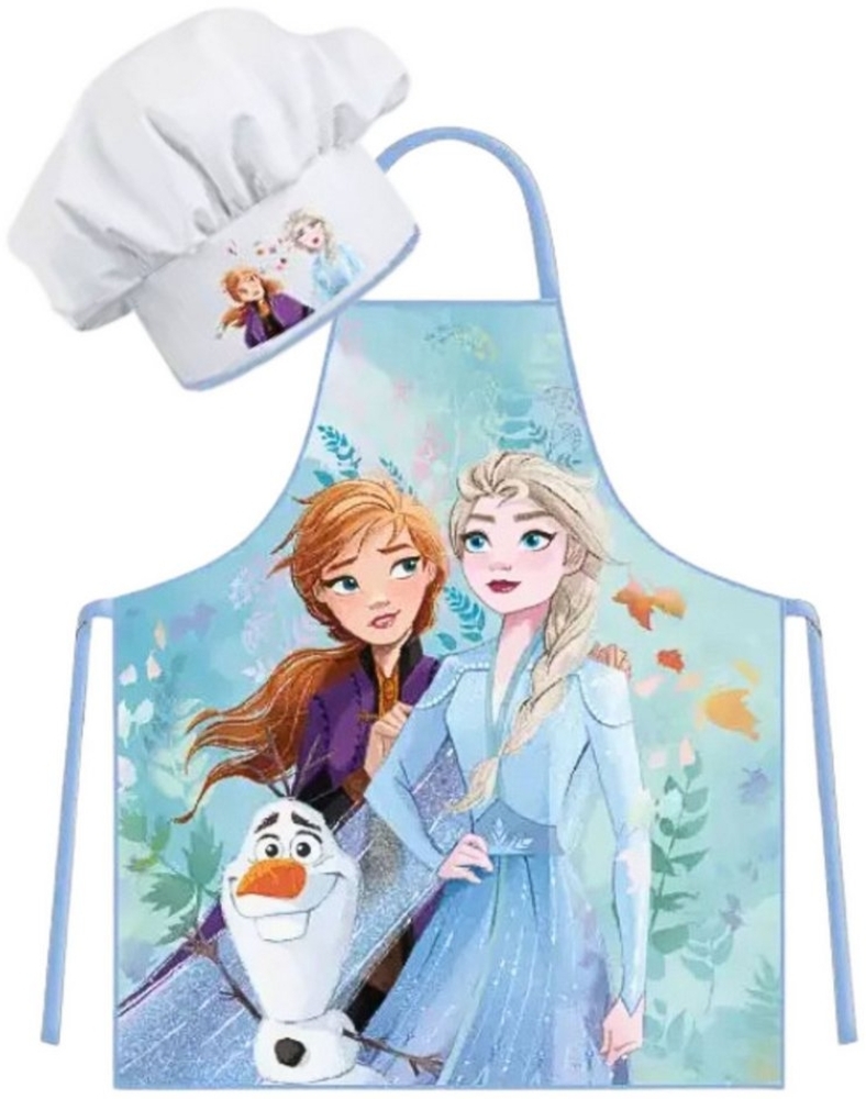 Disney Frozen Kochschürze Elsa, Anna & Olaf, (2-tlg), Kinder Koch-Set 2 tlg. Backschürze + Chefmütze Bild 1