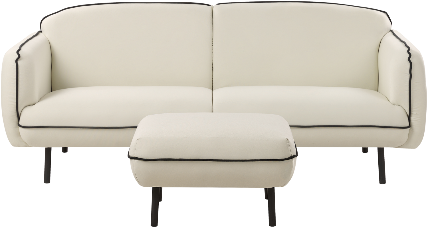 3-Sitzer Sofa hellbeige schwarz mit Ottomane TONSBERG Bild 1