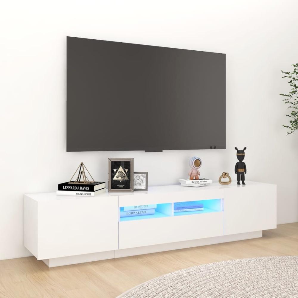 vidaXL TV-Schrank mit LED-Leuchten Weiß 180x35x40 cm 3081897 Bild 1