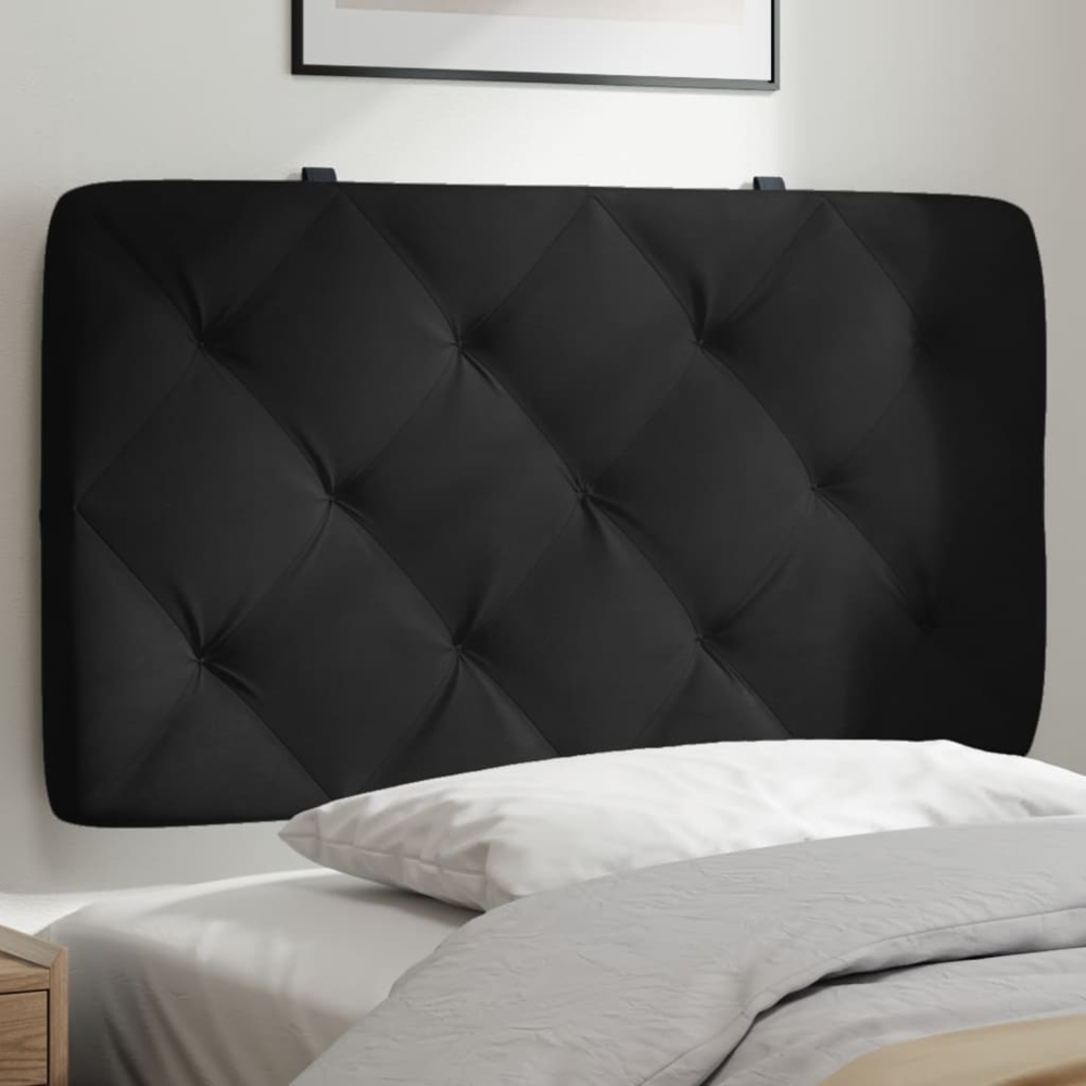 vidaXL Kopfteil-Kissen Schwarz 80 cm Samt 374704 Bild 1