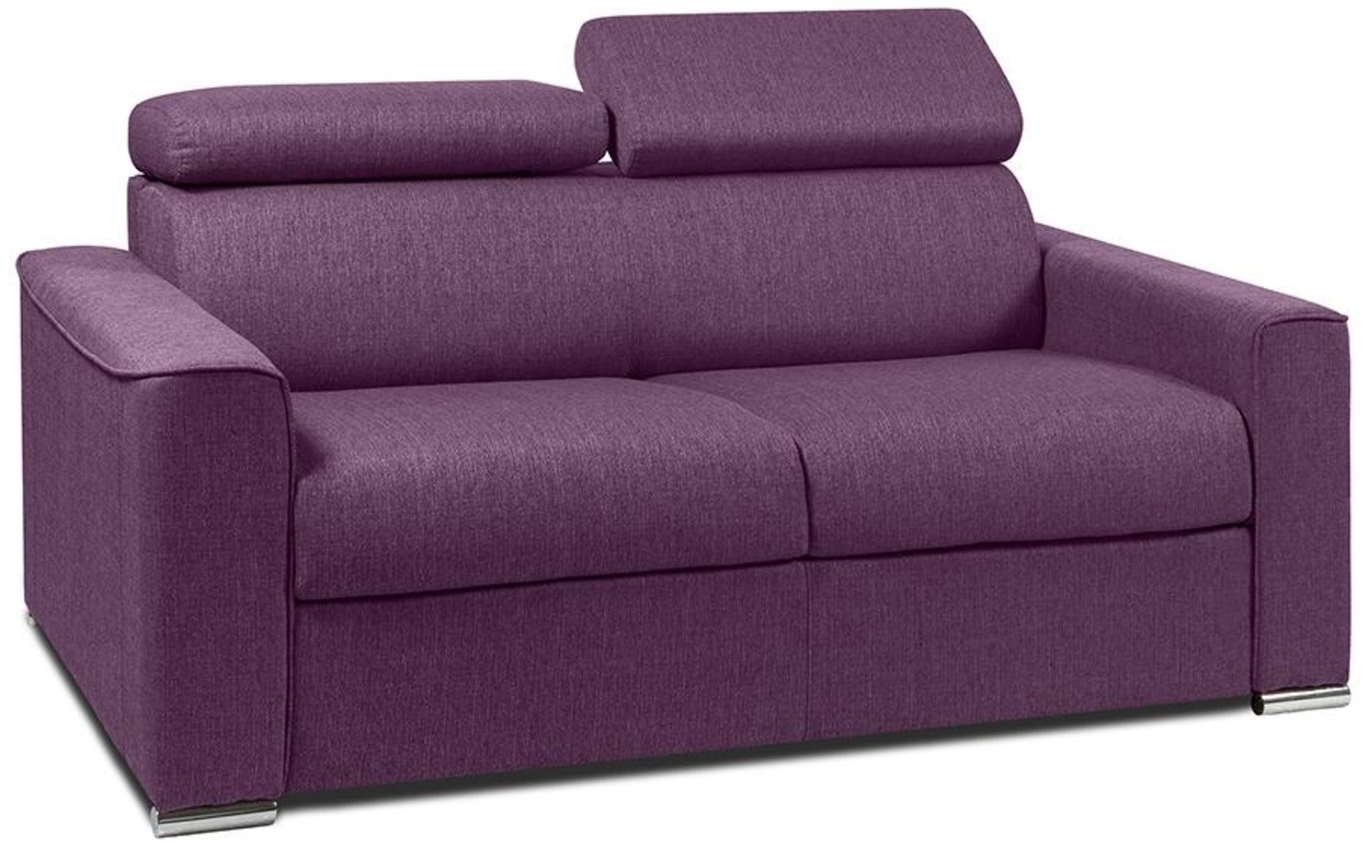 Schlafsofa 2-Sitzer Stoff VIZIR - Violett - Liegefläche: 120 cm - Matratzenhöhe: 14 cm Bild 1