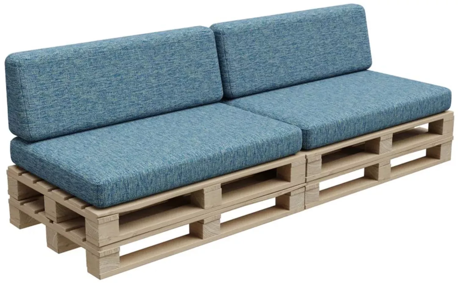 Gutekissen®, Palettenkissen, Palletenpolster, Gartenkissen, Palettenauflagen, Sofa, Kissen, Polster, Auflagen Indoor Outdoor PFBG (2X Set (120x80 + 120x35), Maritim) Bild 1