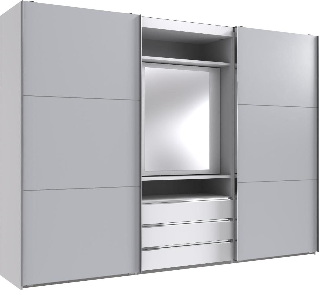 Schwebetürenschrank >MAGIC< in LIGHT GREY - 300x216x65cm (BxHxT) Bild 1