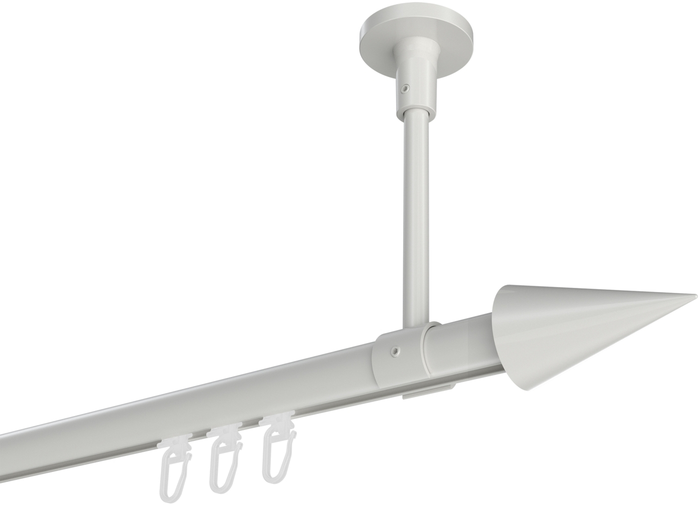 Innenlauf-Gardinenstangen-Set Sonette Savio 100 cm, 1-läufig, 20 mm Ø Weiß Bild 1