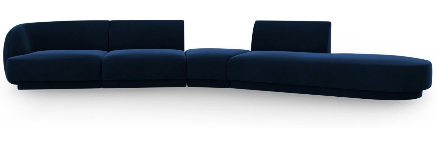 Micadoni Modulares Sofa Miley 5-Sitzer Rechts Samtstoff Königsblau Bild 1