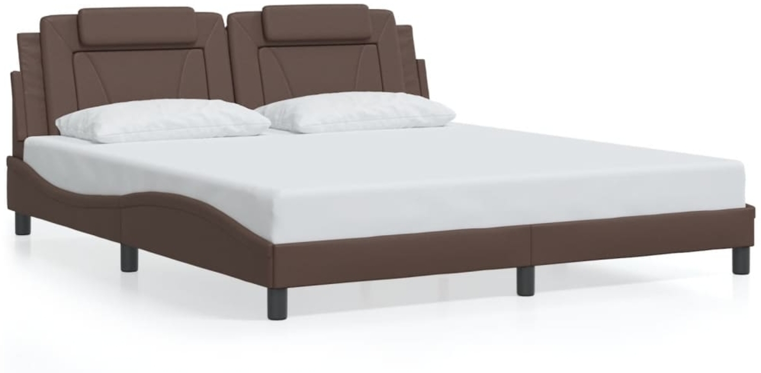 vidaXL Bettgestell "Viana" ohne Matratze Braun 180x200 cm Kunstleder 3208112 Bild 1