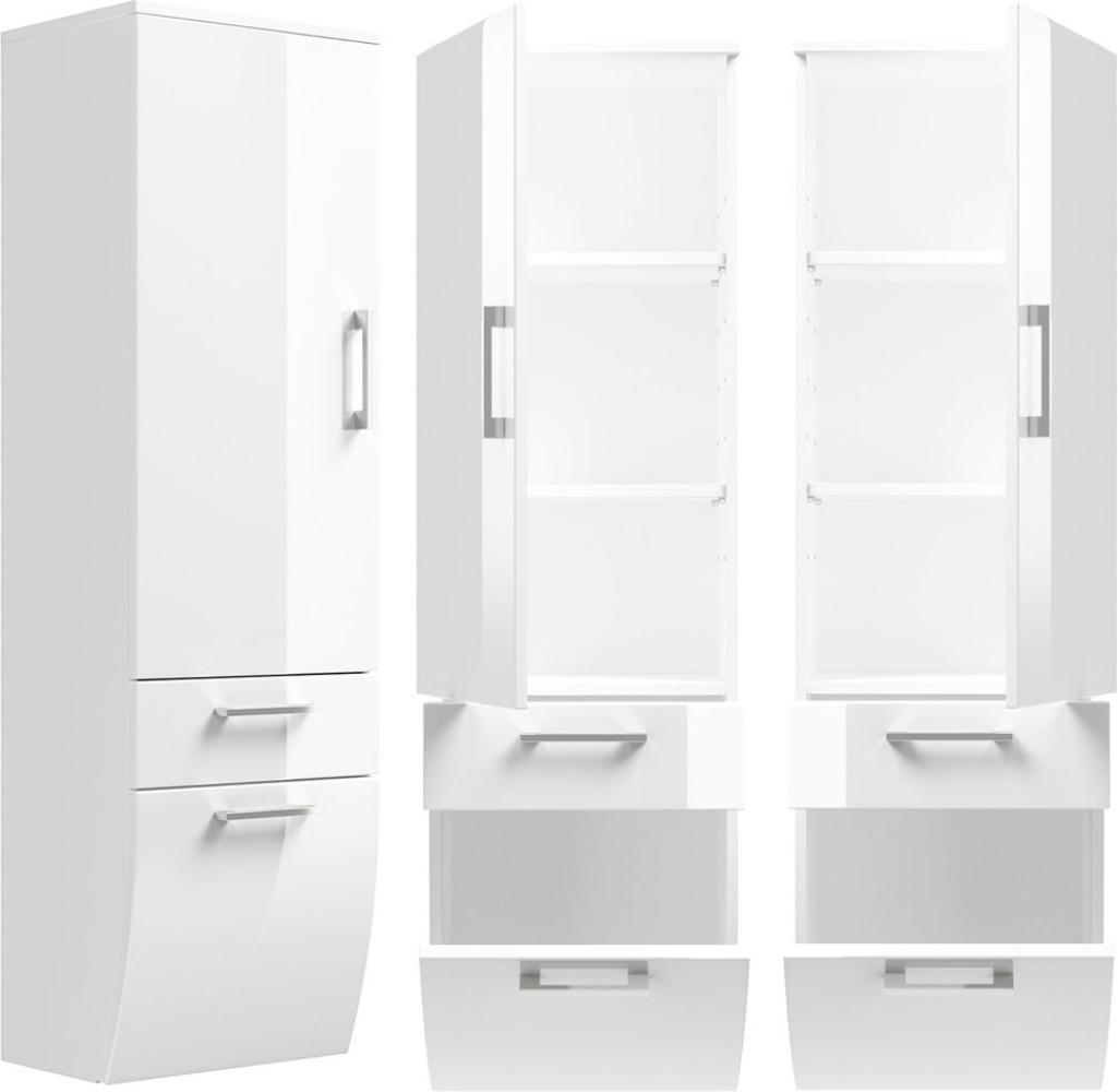 Hochschrank RIMAO-100 Hochglanz weiß, B x H x T ca.: 40 x 134,5 x 30 cm Bild 1